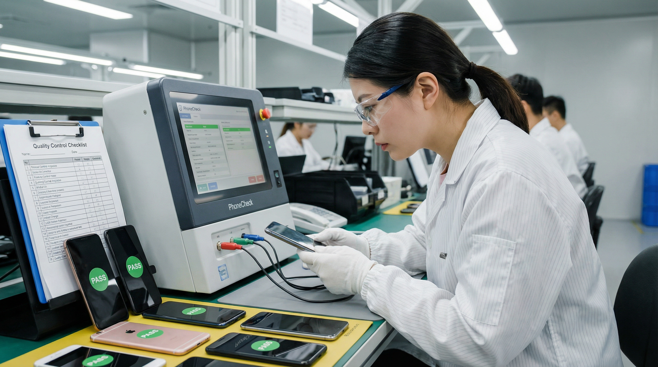 Quality inspection process with PhoneCheck certification