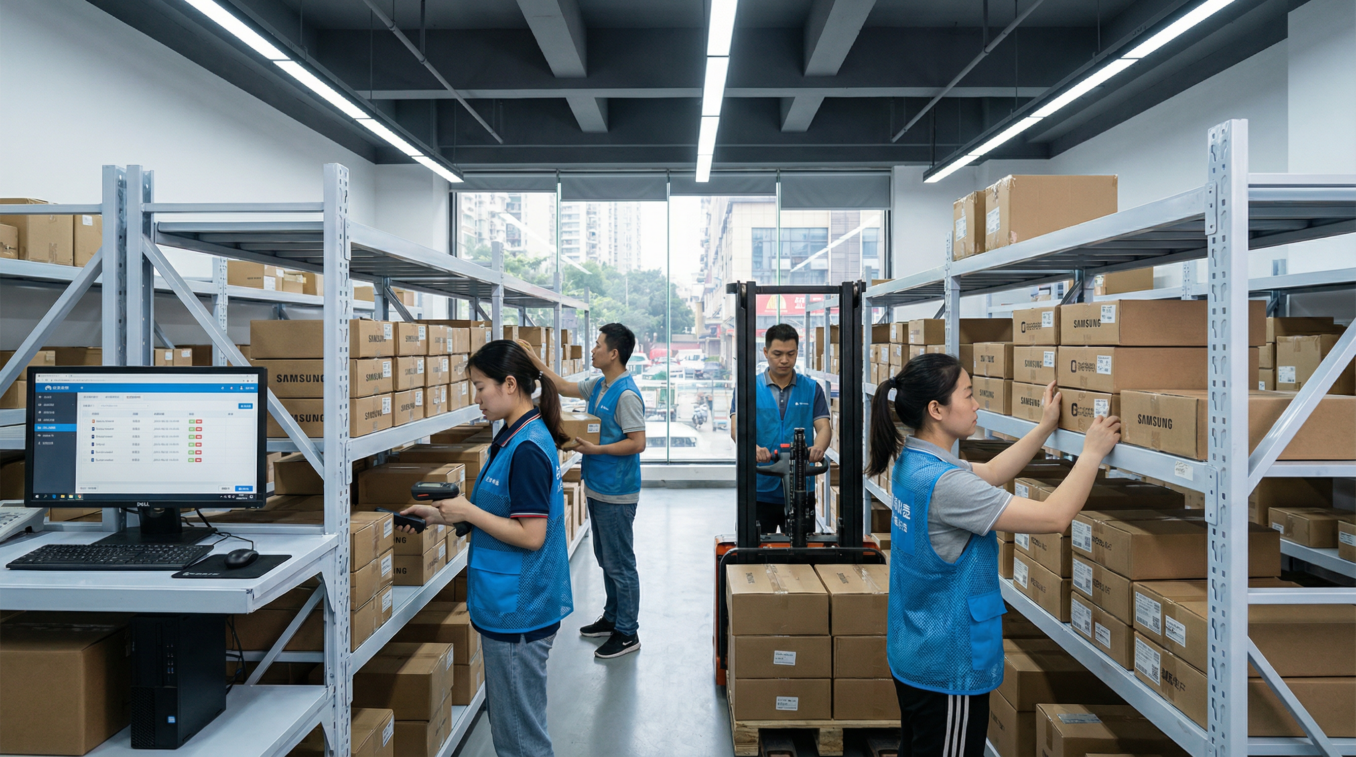 Modern smartphone warehouse in Shenzhen